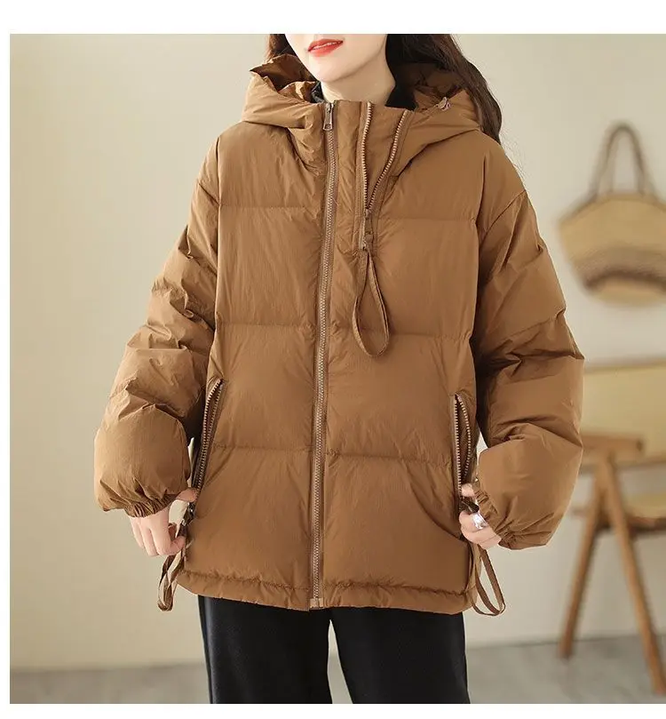 Down Cotton Jackets Women's Short Coat 2023 New Korean Loose Oversized Thick Jacket Fashion Hooded Popular Cotton Jacket Winter