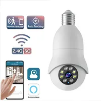 E27 Bulb Camera 5G Wifi Surveillance Cam Night Vision Full Color Automatic Human Tracking Video Security Protect Monitor Indoor