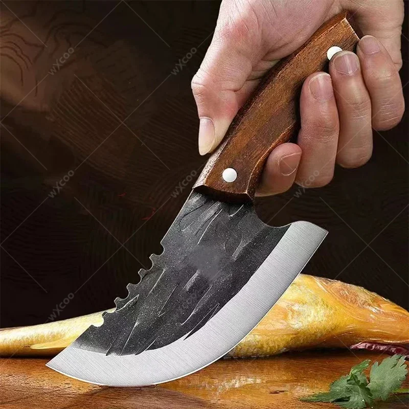 Hand-forged Professional Fish-killing and Meat Cleaver Knife Stainless Steel Kitchen Knife High-hardness Household Kitchen Tools