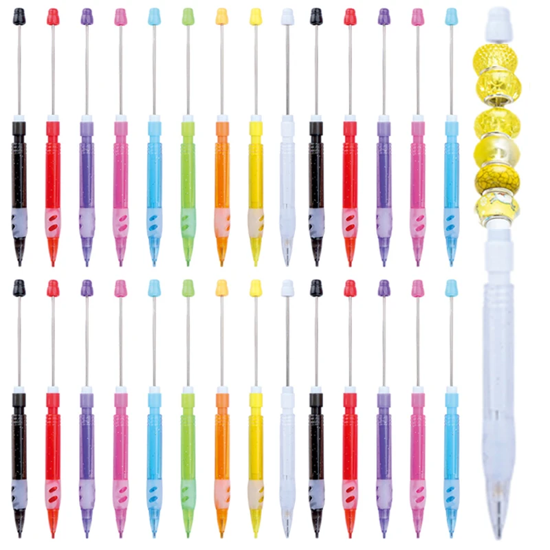 

100Pcs Wholesale DIY Student Beaded Pencils No Sharpening Pencils 0.5 Non-Pouring Automatic Cute School Office Gifts