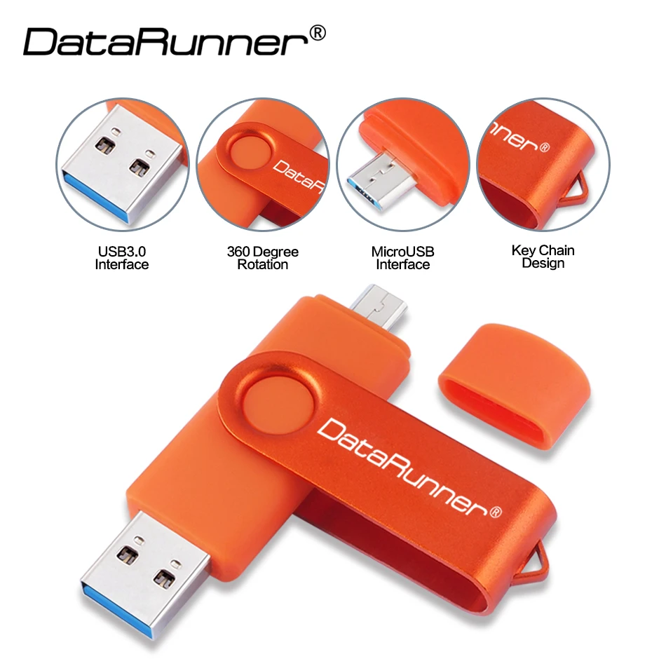 

USB-флеш-накопитель DataRunner OTG для телефонов Android/планшетов/ПК, 32 ГБ, 64 ГБ, 256 ГБ, флеш-накопитель Micro USB 3,0, 128 ГБ, высокоскоростная карта памяти
