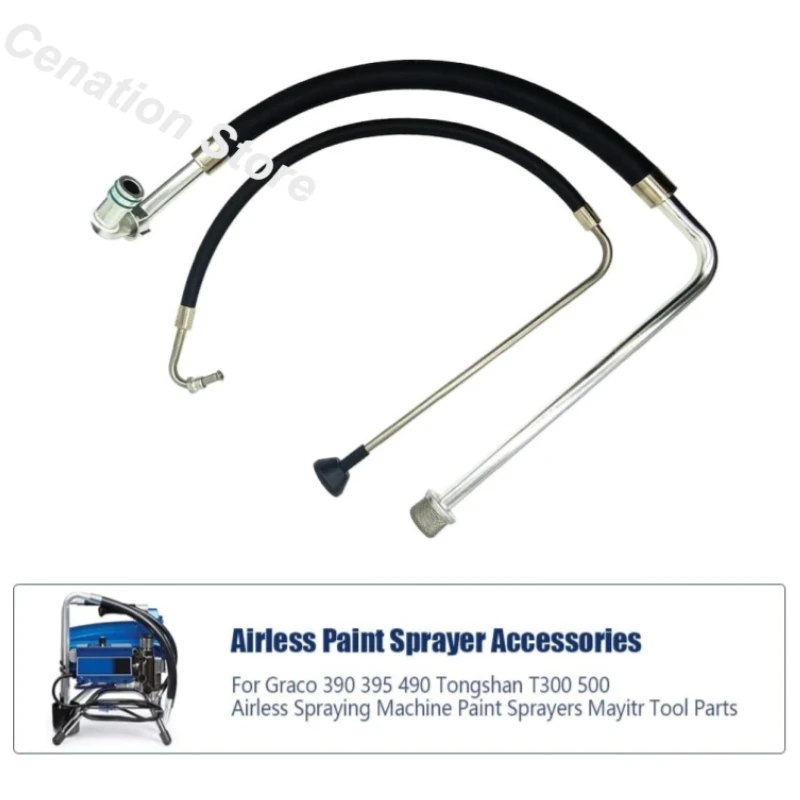 Airless Pintura Pulverizador Acessórios Tubo de Sucção Linha de Refluxo Graco 390 395 490 Tongshan T300 500 Aço Inoxidável