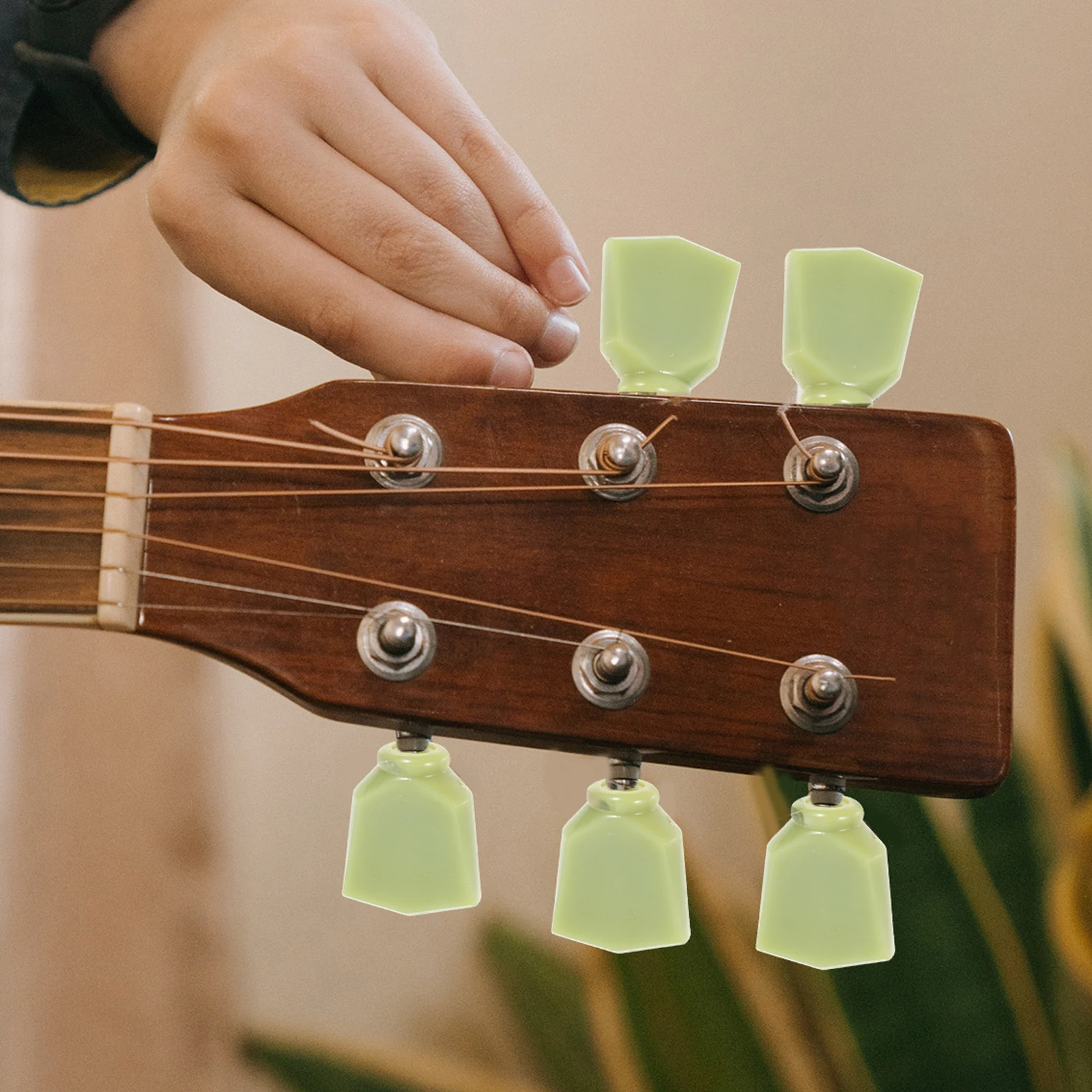 

6Pcs Plastic Guitar Tuning Handles Lock String Mechanism Folk Tuner Caps Acoustic Replacement Handles Accessories Parts