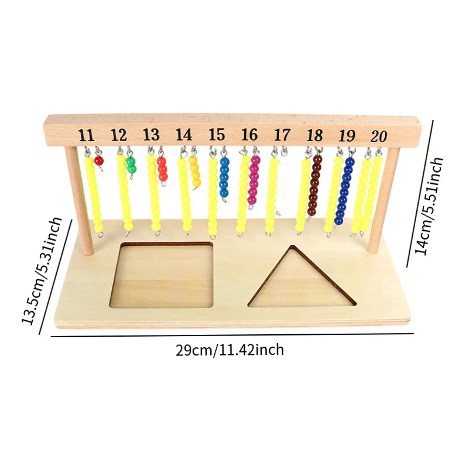 Montessori-hanger voor kleur kralentrap, voorschools leren, met kralen wiskundespeelgoed