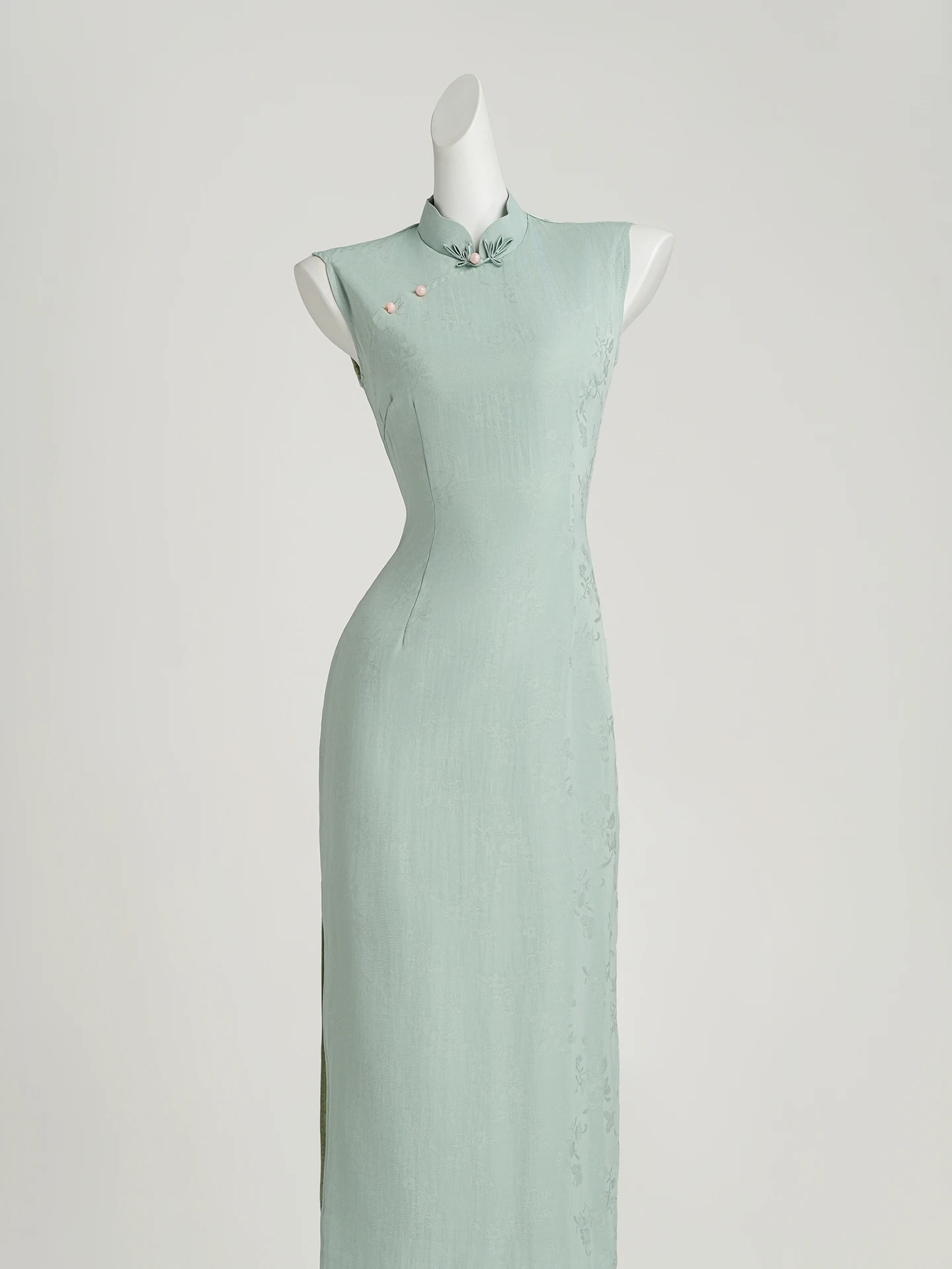 

Элегантное платье-ципао для молодых девушек, облегающее, в стиле ретро, миди, с низким разрезом, без рукавов, однотонное