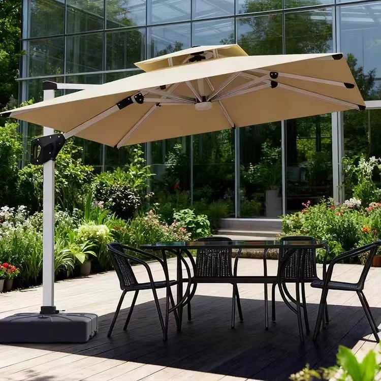 Modern aluminum parasols for outdoor gardens, courtyards, parks, environmentally friendly powder-coated metal frames