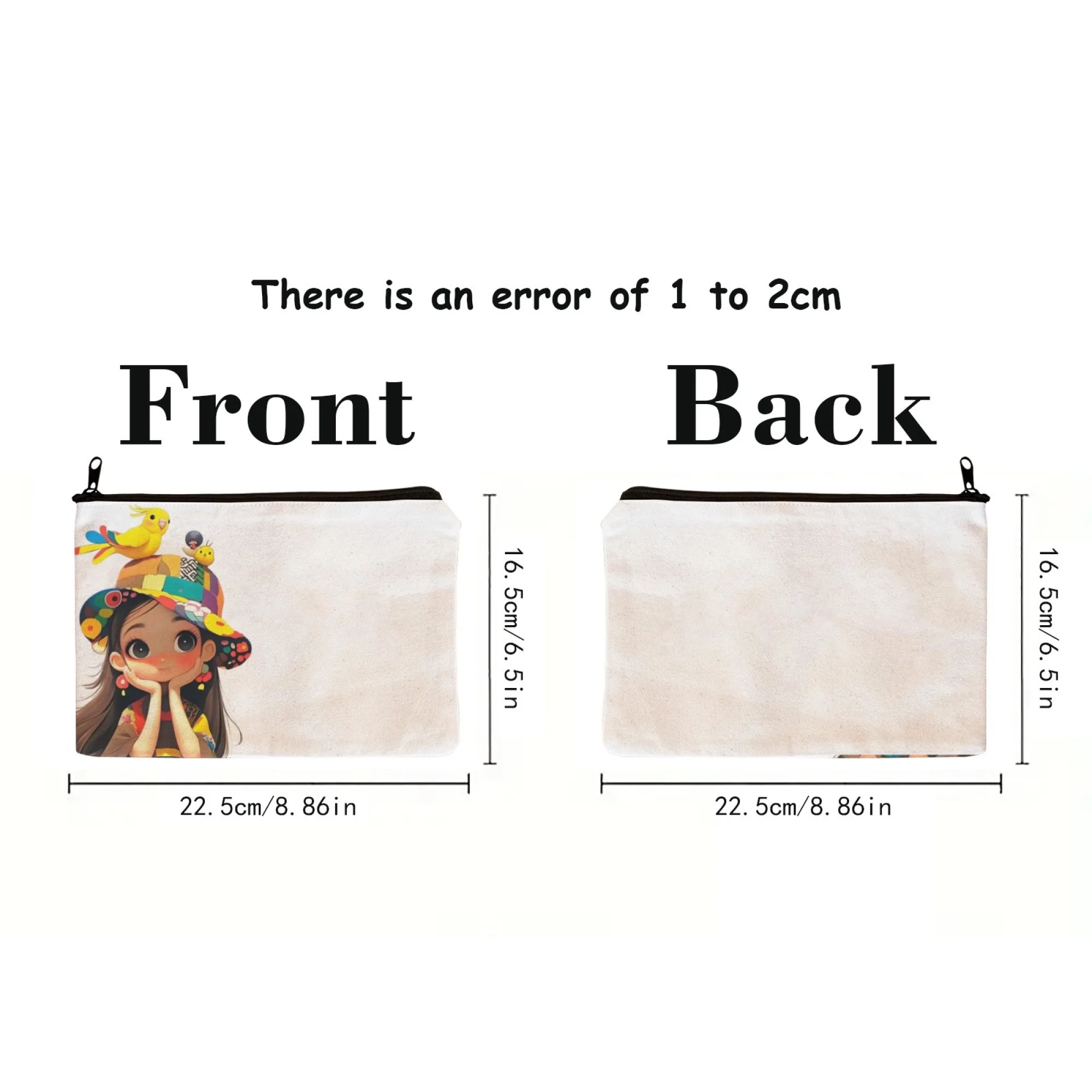 Borsa per il trucco per ragazza carina Borsa per cosmetici per ragazza uccello Regali di Natale di compleanno per le donne Borsa da viaggio per trucco da toilette con cerniera