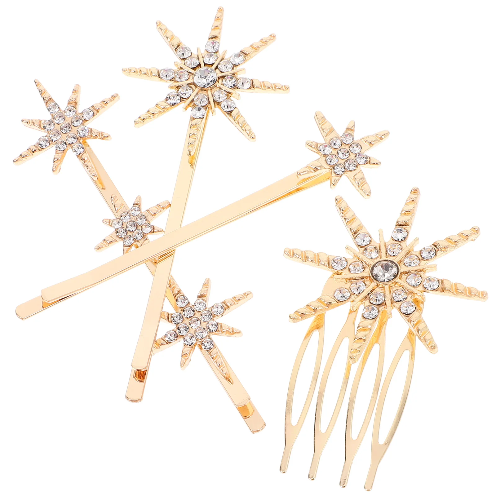 

4 Pcs Rhinestone Hair Clips Shiny Pearl Design Excellent Texture Girls Barrettes Headdresses Elegant Metal Hairpin Decorative
