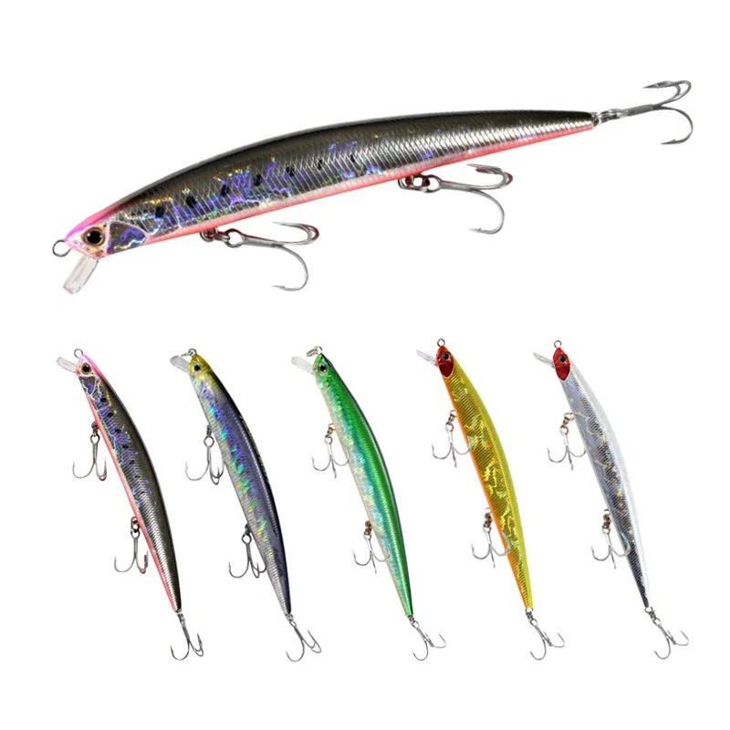 2024 Long Casting Slim Minnow Fishing Lure 125mm/15g Floating 1-3m Wobbler Artificial Bait Vibration Fishing Lure