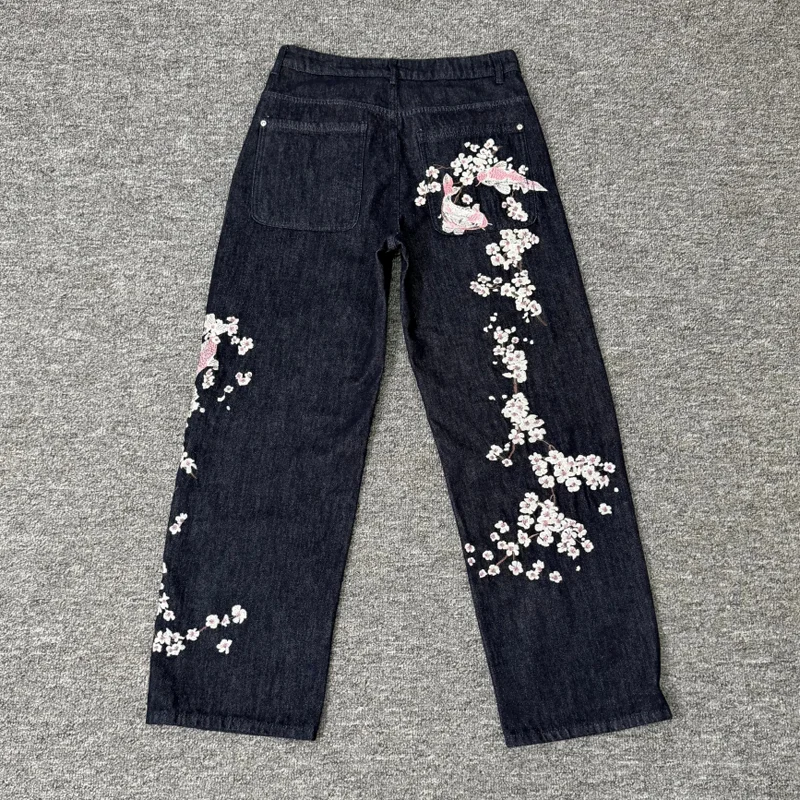 High Street Casual Trend Brand Embroidered Patterns High-quality Cotton All-match Derschutze Denim Pants