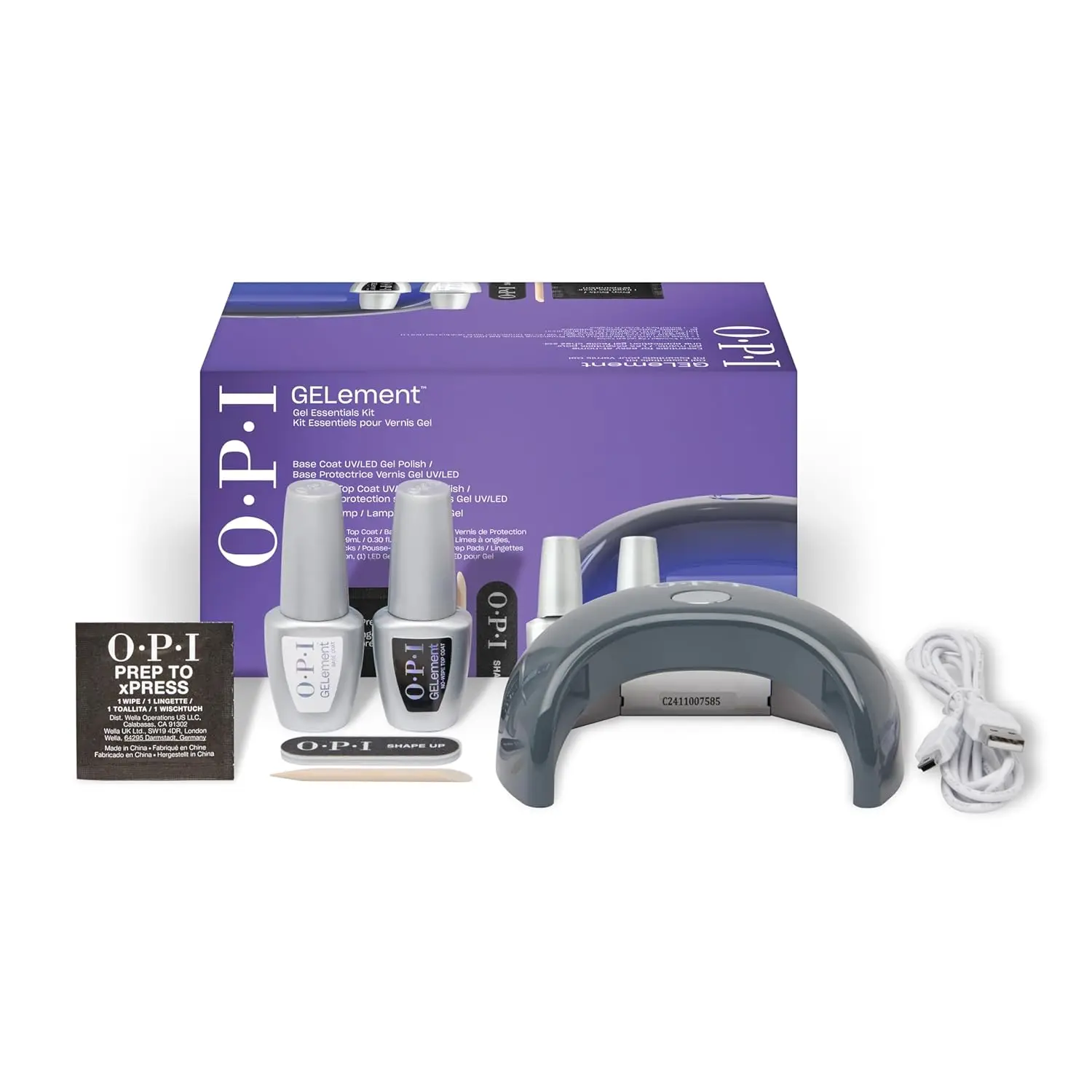 

LED Gel Nail Polish Starter Kit with Curing Lamp, Assorted Colors, Base & Top Coat, Vegan, Soak Off Removal