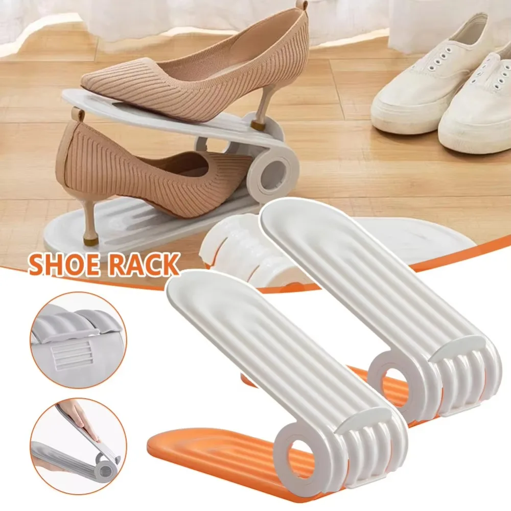 

Durable Adjustable Shoes Rack Double layer Orderly Organization Shoe Slots Organizer Space Saving Shoes Organizer
