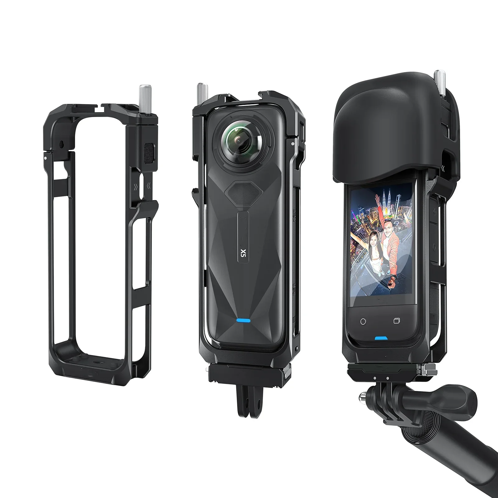 

Protect Frame For Insta360 X5,Metal Bezel Protection Wind Noise Expansion Frame Aluminum Protective Case with Lens cap Accessory