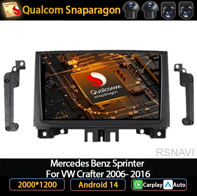 

Andoird 14 Car Radio For Mercedes Benz Sprinter For VW Crafter 2006- 2016 Stereo BT Navigation Head Unit 2 DIN DSP DVD GPS 2DIN
