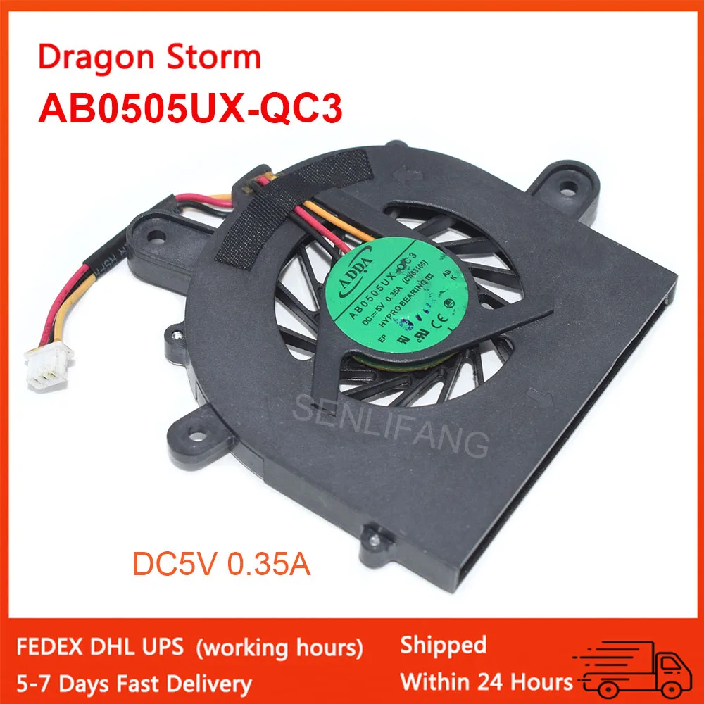 5V CPU Cooling AB0505UX-QC3 For ADDA Notebook Hypro Bearing Fan 0.35A 3Wires Cooler New