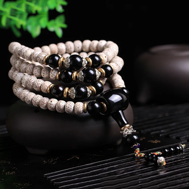 Obsidian Xingyue Bodhi 108 Authentic Natural Rosary Bracelet