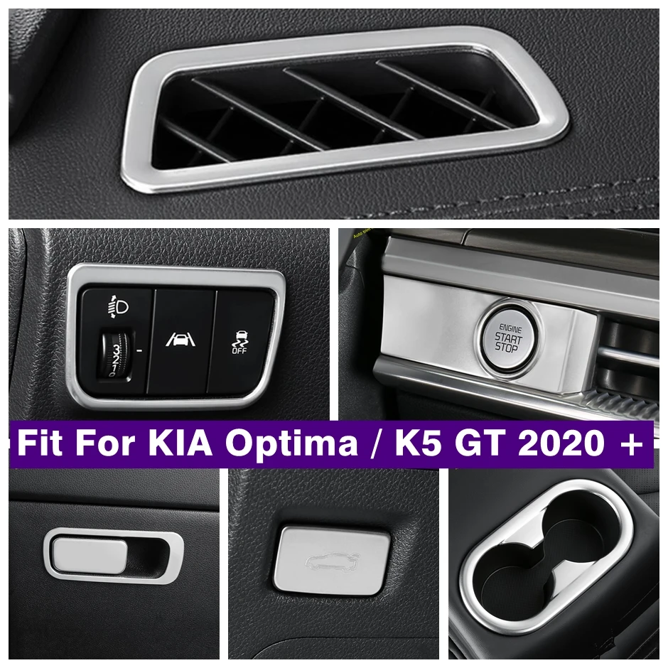 

Air Conditioner Outlet Vent / Glove Box / Water Cup Holder / Start Stop / Rear Trunk Cover Trim For KIA Optima K5 GT 2020 - 2022