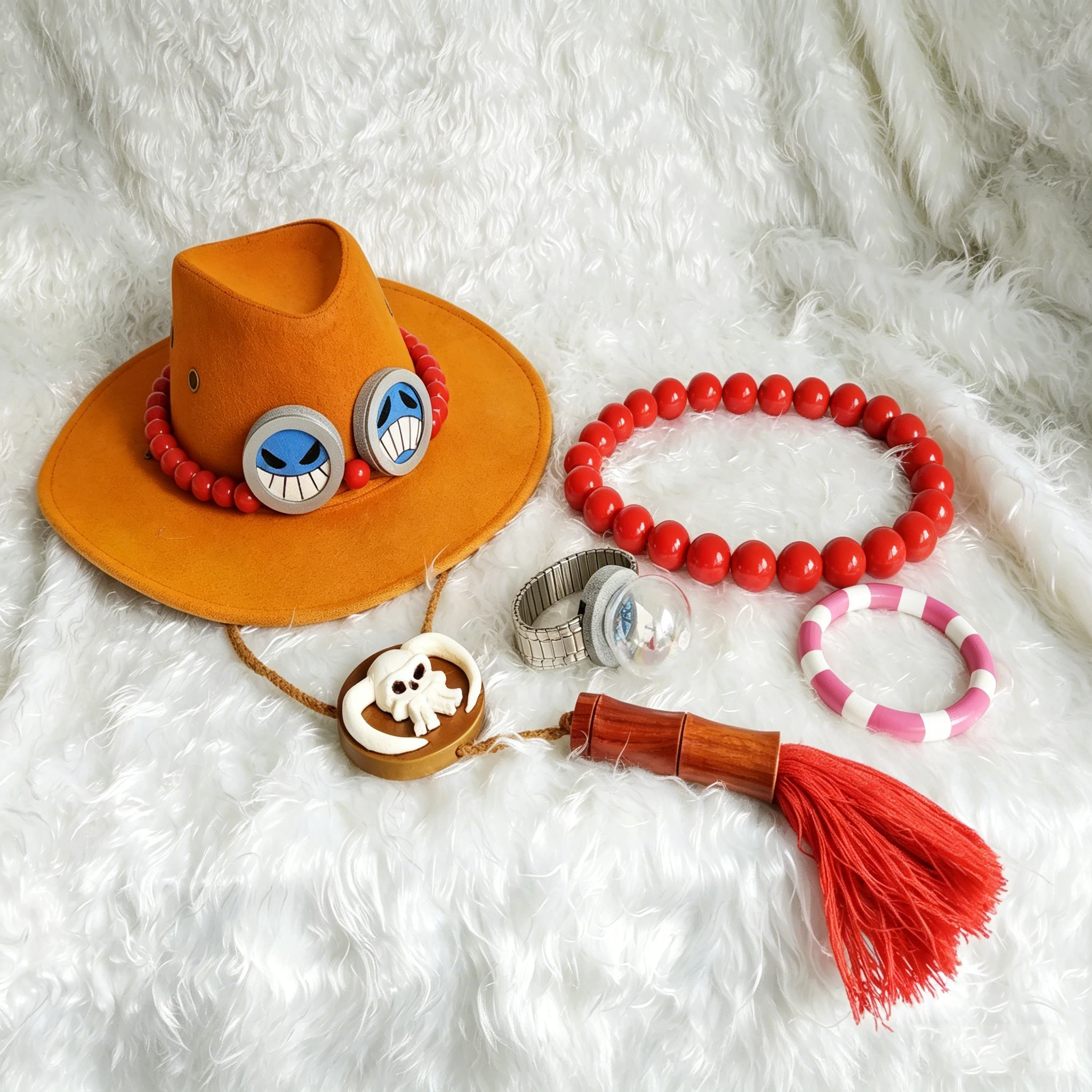 Anime Portgas D. Ace Cosplay Props Necklace Bracelet Log Pose Bag Cosplay Pointer Watch Cosplay Prop view 2