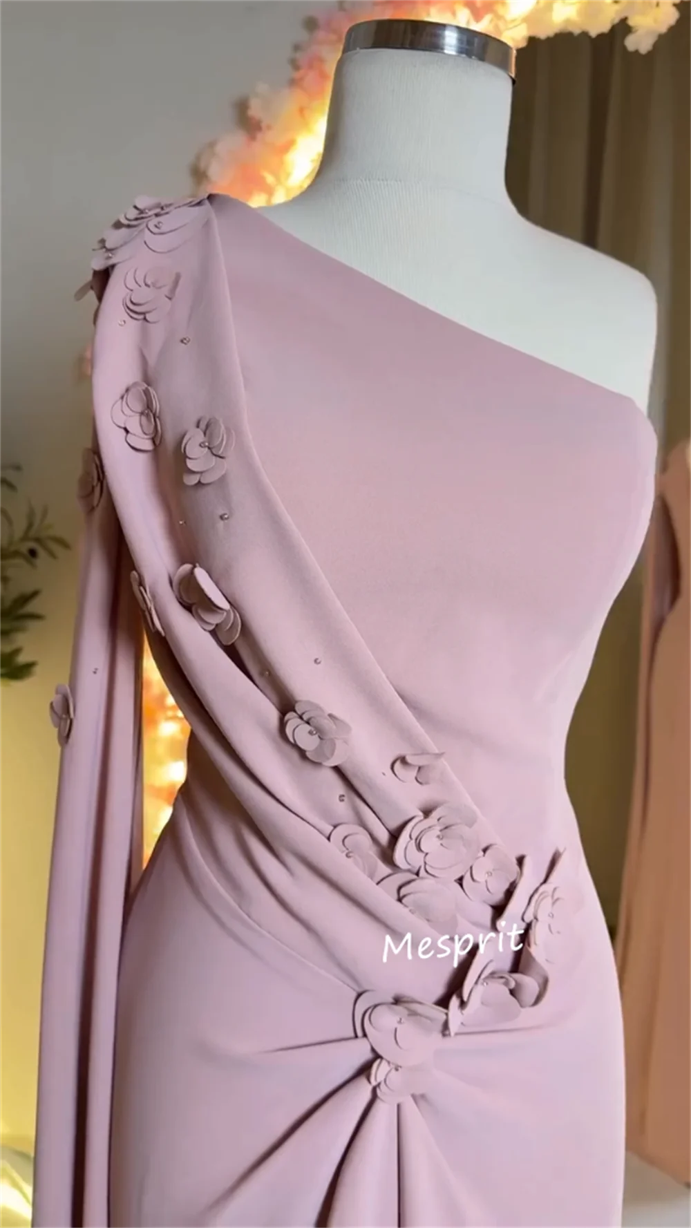 تخصيص جيرسي زين الديكور واحد الكتف ألف خط فساتين طويلة مخصصة مناسبة حفلة موسيقية مطابقة رسمية رائعة