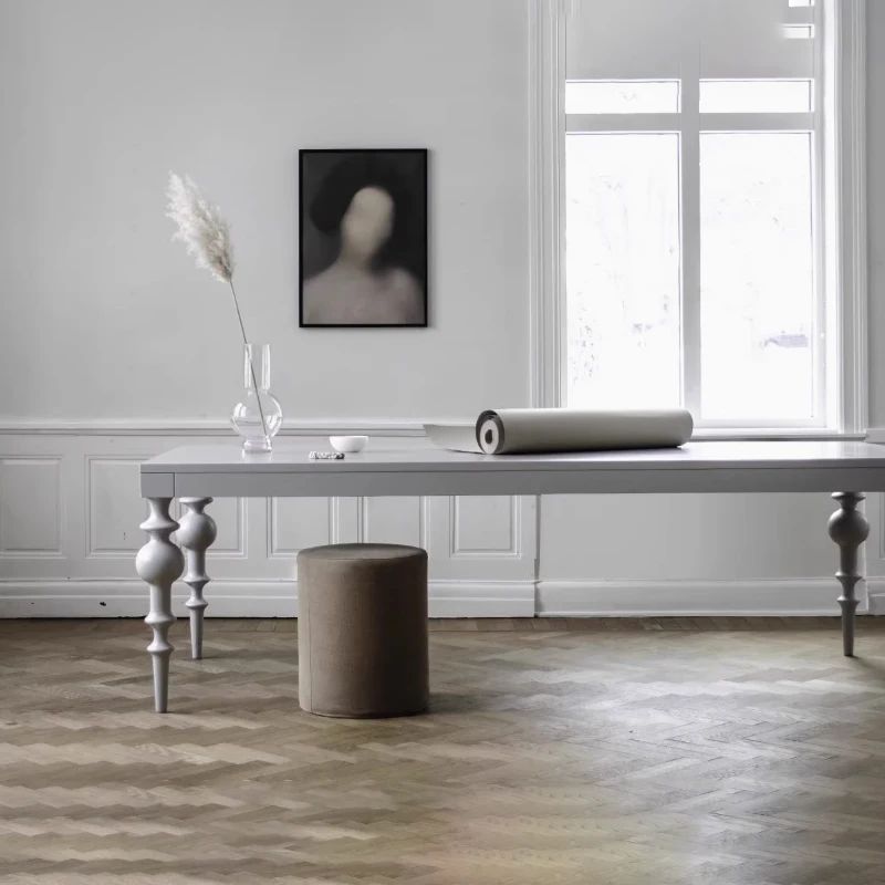 

!@French Style Customized Luxury Modern Solid Wood Table Kitchen Dining Room Designer Dining Table