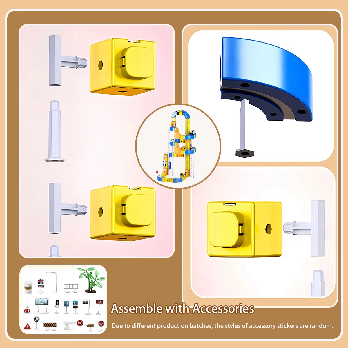 Set di binari magnetici elettrici fai-da-te con veicoli ferroviari ad alta velocità Gioco di costruzione STEM Puzzle Cube Toy per regalo per bambini (1-100 + pezzi)