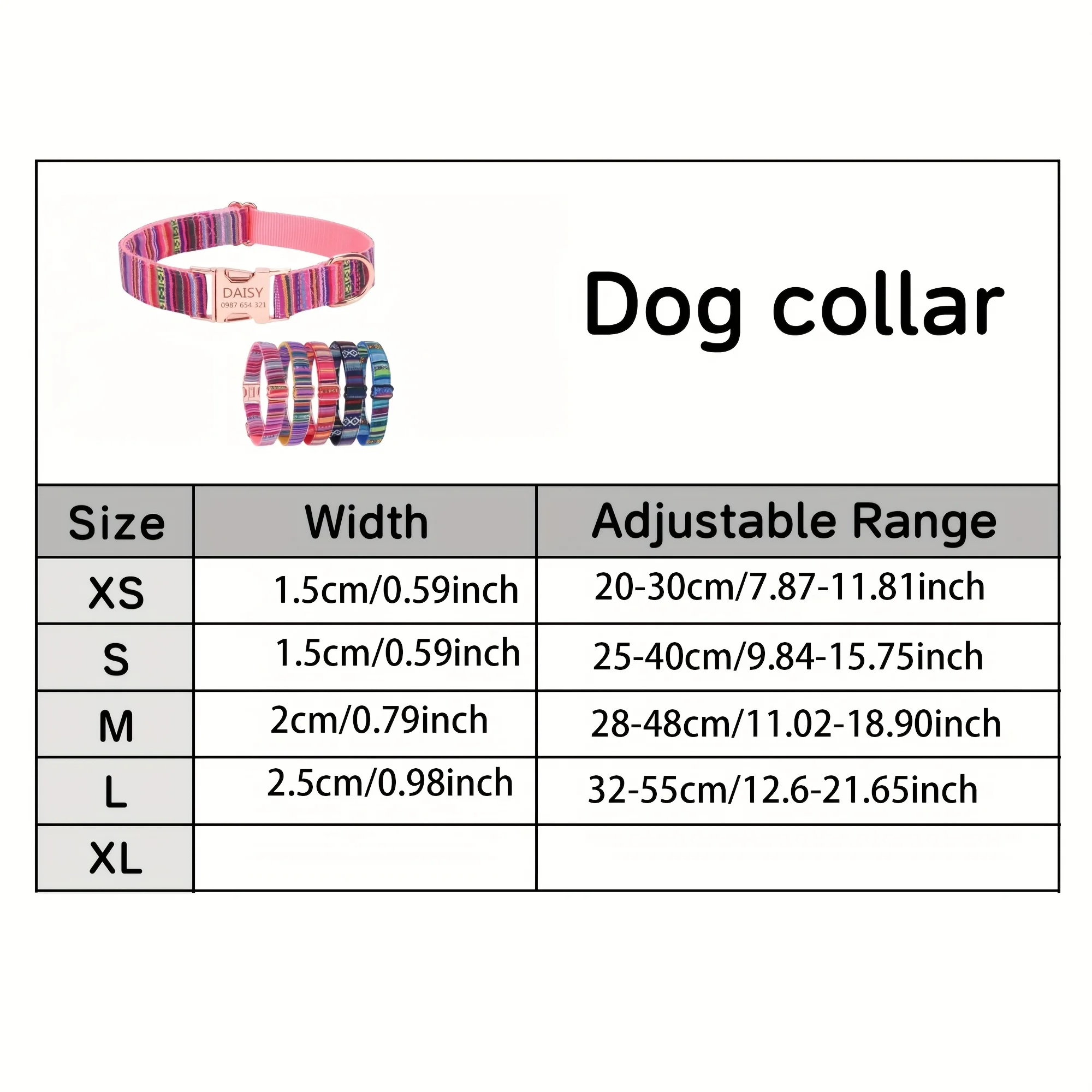 Personalized Dog Collar With Engraved Metal Buckle - Custom Name & Phone Number - Adjustable For Small, Medium, Large Breeds_voghion.com
