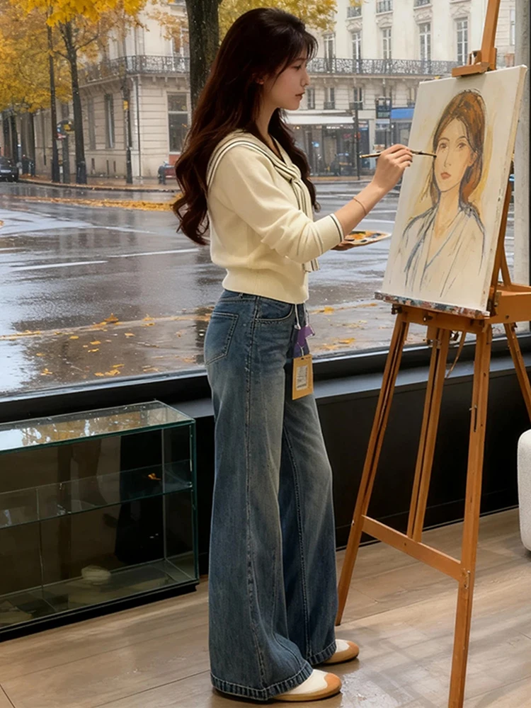 

Модный женский вязаный свитер с длинными рукавами, свободного кроя, в стиле кэжуал, с воротником-стойкой, средней толщины, тонкий вязаный топ.