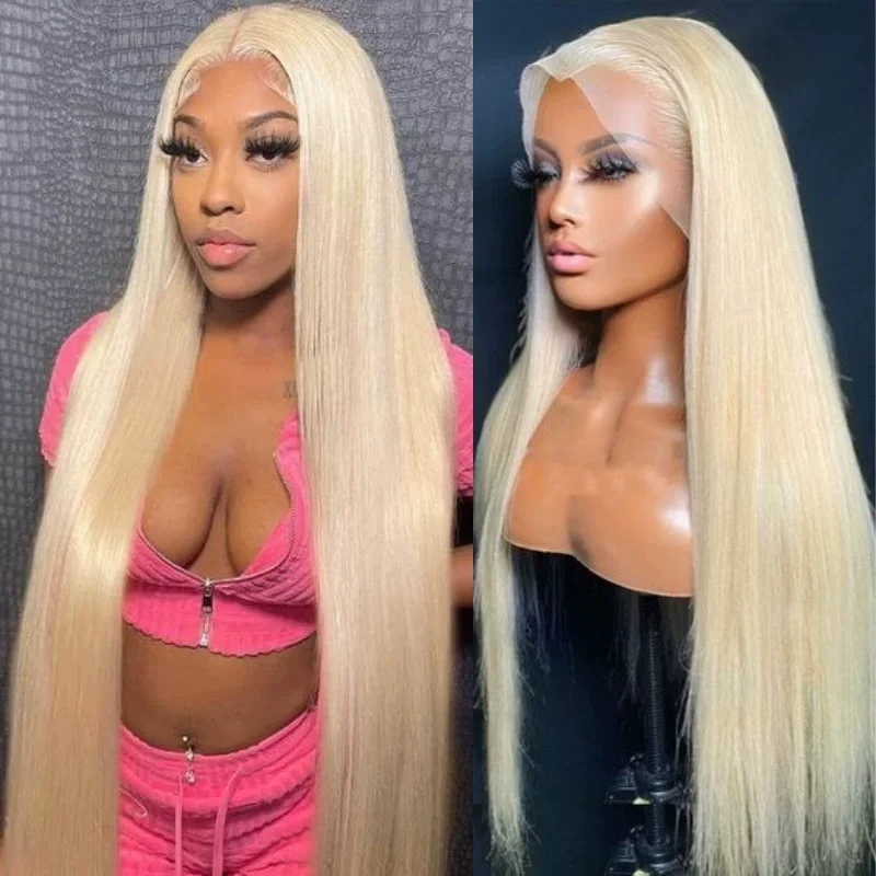 Straight 613 Blonde 13x4 HD Lace Front Wig Human Hair Brazilian Transparent Lace Frontal Wigs For Black Women