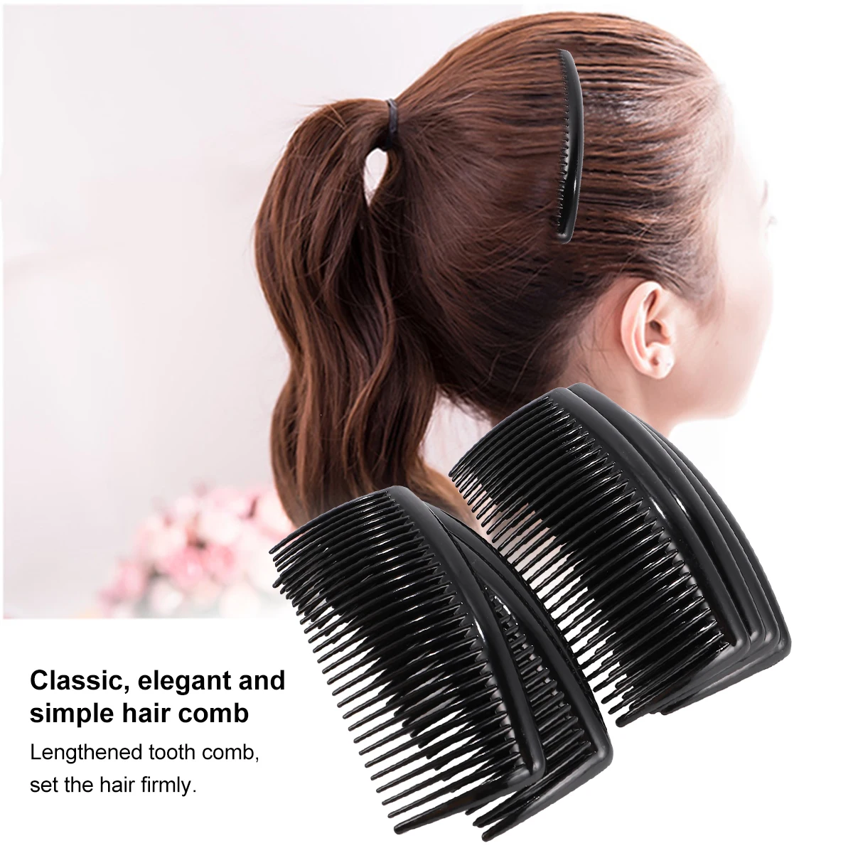 

24Pcs Plastic Hairdressing Combs Smooth Knots Reducing Breakage Versatile Elegant Styling Tool for Women Lady Girl Black