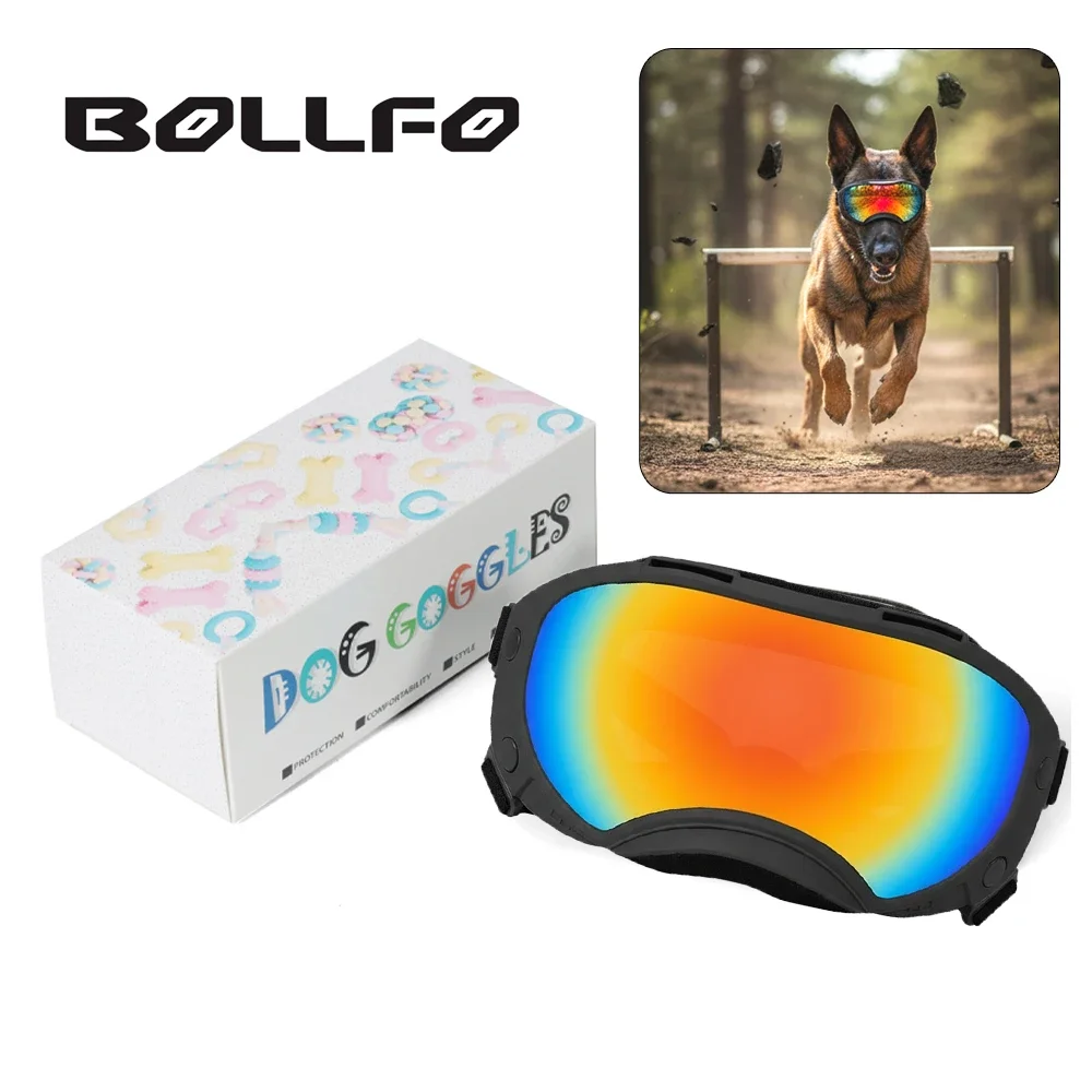 

Impact-Resistant Dog Goggles Military for Medium-Large Dogs UV400 Pitbull Sunglasses Adjustable Strap Windproof Canine Glasses