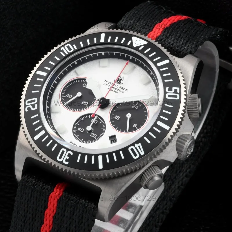 Optical Kinetic Energy Three-eye Chronograph Waterproof Watch
