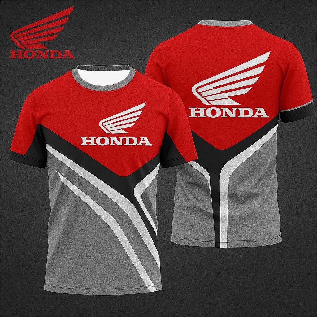 

Honda Logo Summer Short-Sleeved T-shirt - Automobile and Motorcycle Clothing - 3D Printed Pattern - Comfortable Style