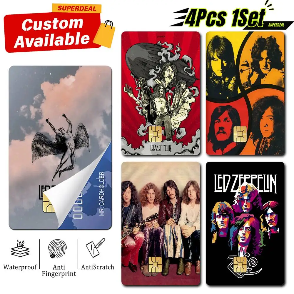 Metal Rock L-Led Z-Zeppelin  Card Stickers for Bank Access Protective Waterproof Film Cover Sticker Gift
