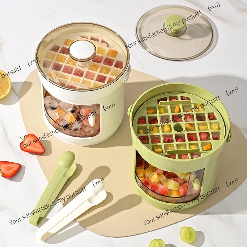 

Бытовой поддон для кубиков льда с крышкой Ведро для льда большой емкости Силиконовое вращающееся ведро для льда Кухонная форма