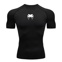 Men O-Neck Compression Shirt MMA Long or Short Sleeve T-shirt Men's Fitness Bodybuilding Clothes Rashguard Sports Top Tees