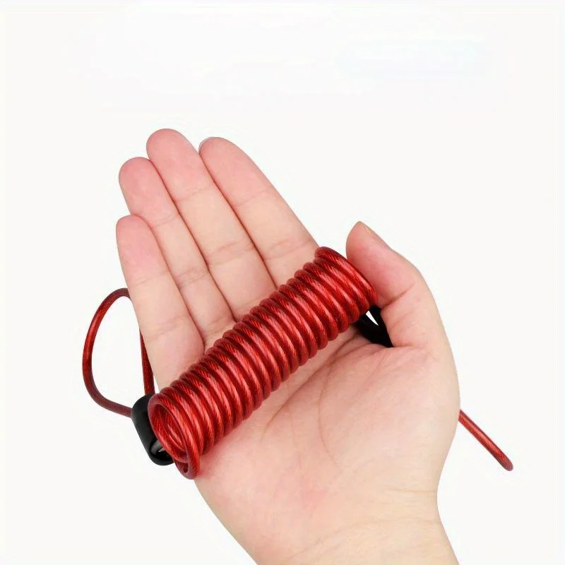 Cavo promemoria blocco disco moto ad alta visibilità da 120 cm - Sicurezza antifurto per biciclette e scooter, lunghezza regolabile