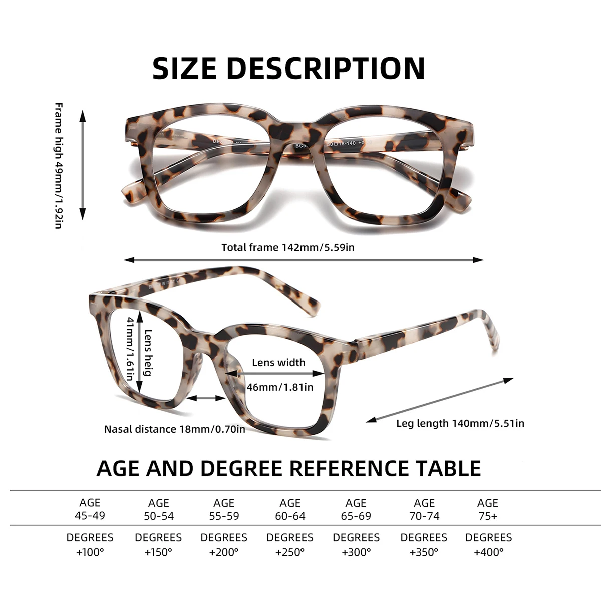CATMONROE 1 Stück Lesebrille für Damen, PC-Rahmen, Leopardenmuster, Computerbrille, modische Bekleidung, Accessoires – Detail 3