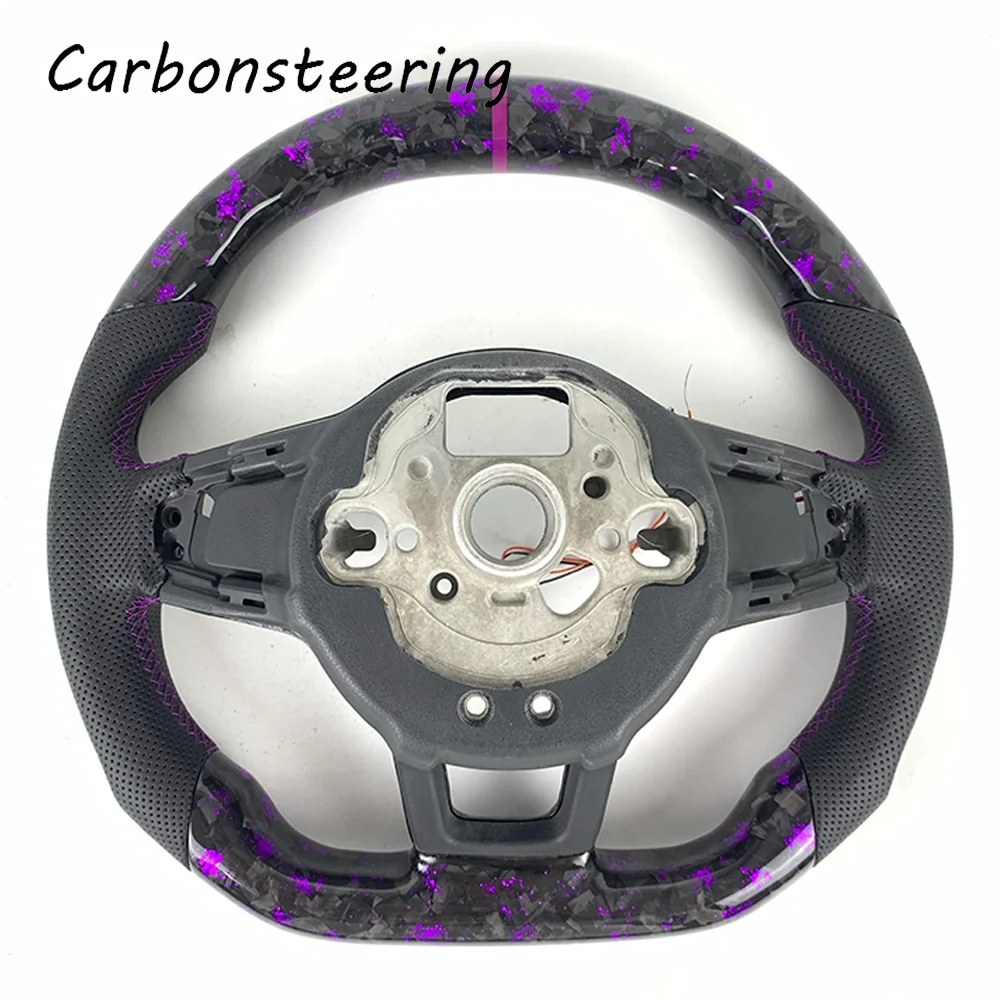 Cars accessories Customized Forged Carbon Fiber Steering Wheel For Volkswagen Golf MK7 MK7.5 GTI GTS GTE GTD LED display design