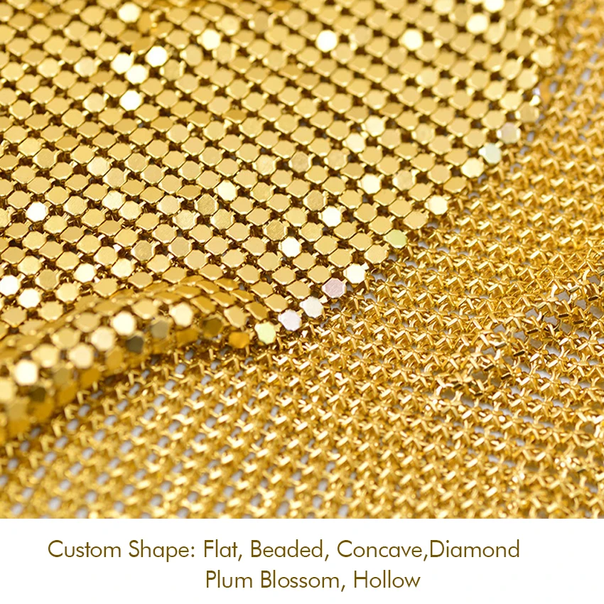 

Shinning Environmentally Friendly Metallic Fabric Silver Sequin Aluminum Mesh Fabric For Dress