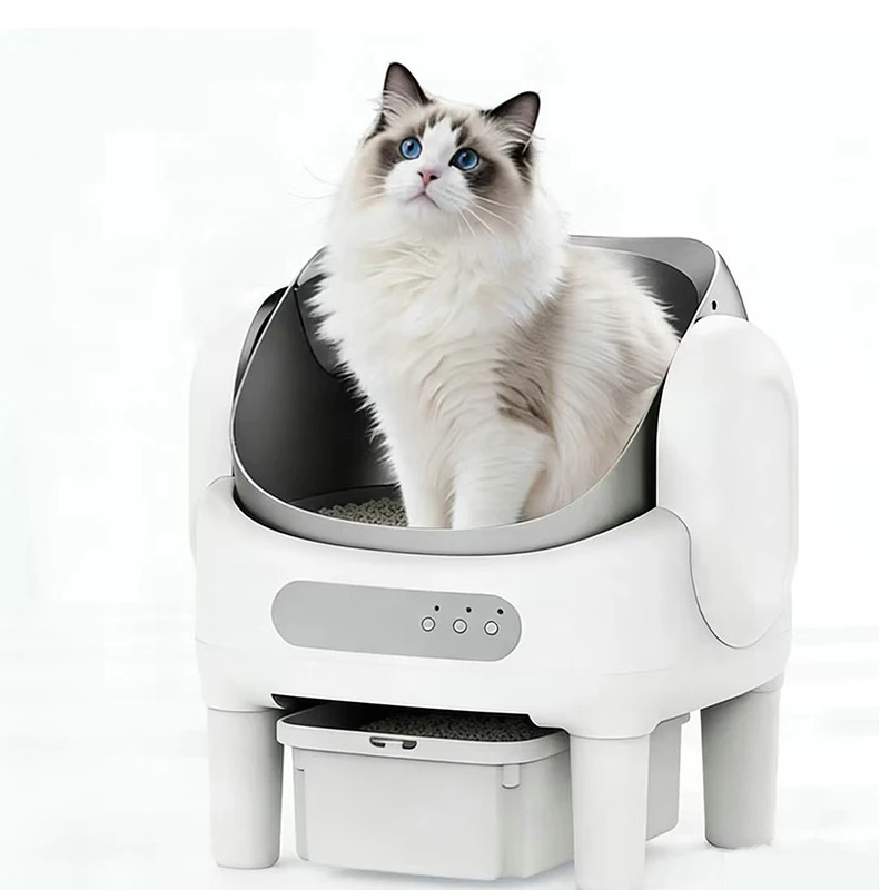 

Large-Capacity Stainless Steel Intelligent Cat Litter Basin with APP Remote Control Cleaning Shovel Open Design Deodorant Cat To
