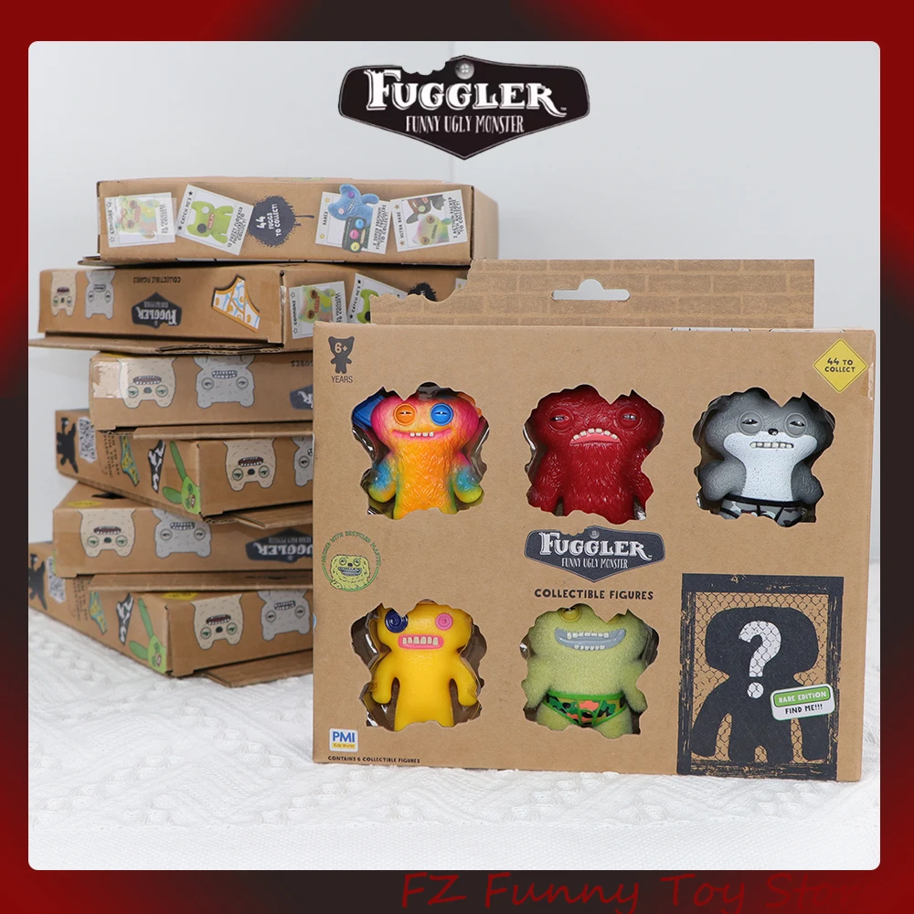 6 unids/set FUGGLER modelos de monstruos feos juego de juguetes Fuggler dientes divertidos monstruos figura juguetes sorpresa caja ciega con 1 pieza estilo aleatorio