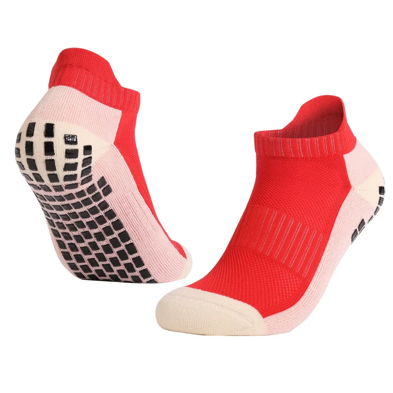 Unisex Football Socks Anti Slip Silicone Sole Adults Sports Soccer Socks Low-Top Breathable Yoga Grip Mesh Socks 10 Colors