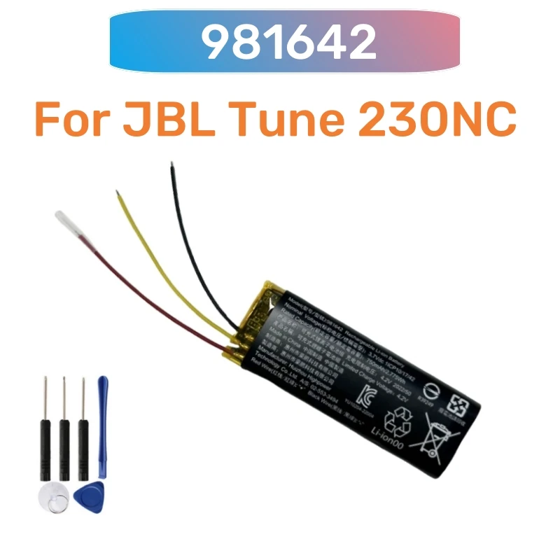 981642 750mAh Lithium Battery for JBL Tune 230NC 230 NC TUNE230NC TWS Wireless Bluetooth Earphone Charging Compartment CP1254