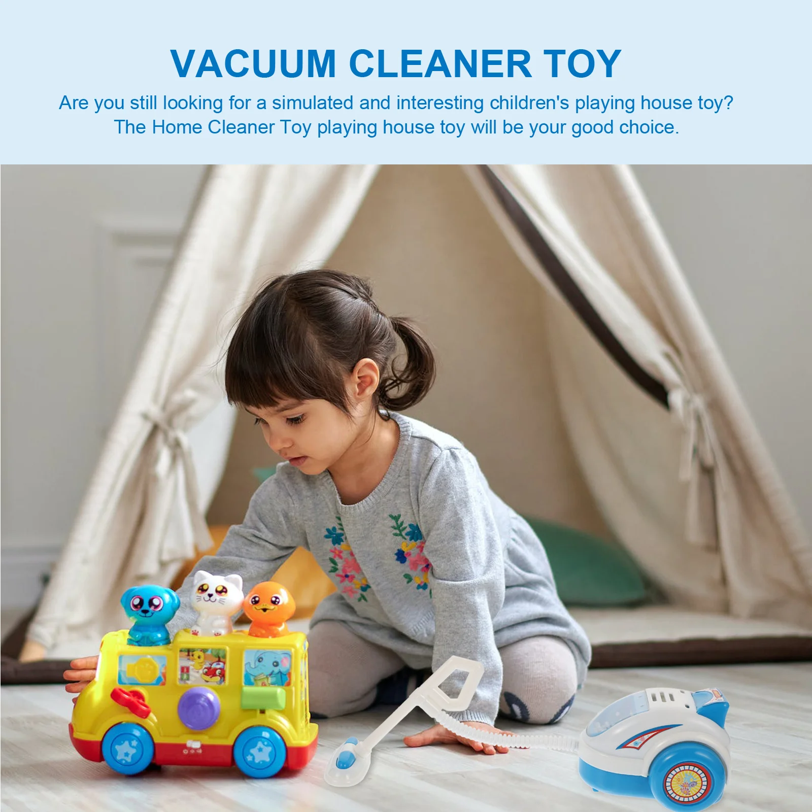 

1pc Mini Vacuum Cleaner Premium Plastic Lightweight Small Dust Cleaner For Kids Educational Plaything Simulated Home Appliance