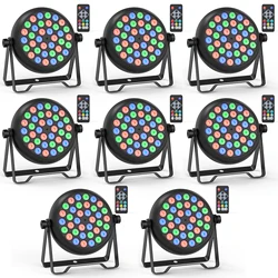 Somspot 4/8PCS RGB LED Par Light Stage Light Effect Projector for DJ Disco Party Holiday Christmas Bar Club Wedding Birthday