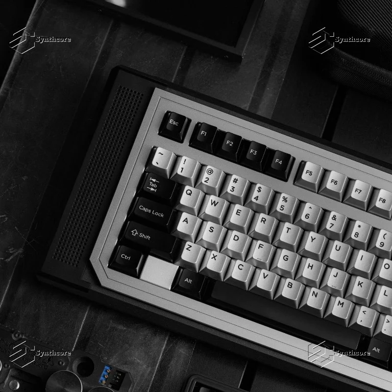 Custom Shadow Flow Silver Theme Keycaps, Original Factory Metallic Paint PBT Dye-Sublimated, Unique Personalized Keycap Set Gift