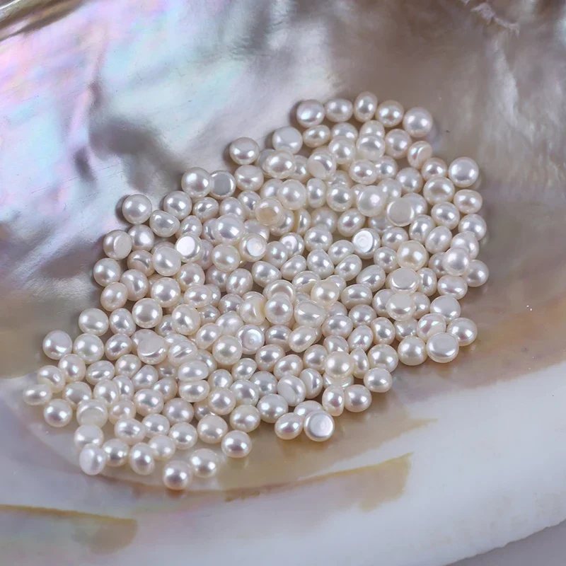 4-4.5mm white button shape freshwater Pearl zhuji pearl loose undrilled raw pearl for jewelry making 20g/bag