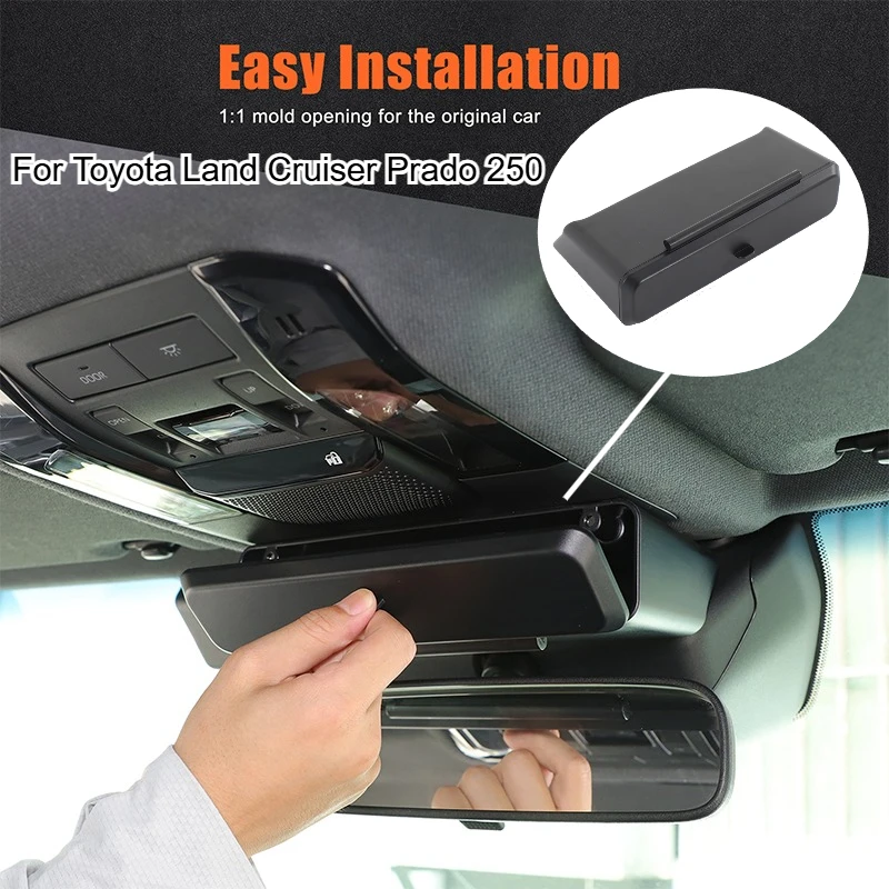 لتويوتا لاند كروزر برادو 250 LC250 2024 2025 ABS سيارة الداخلية مرآة الرؤية الخلفية متعددة الوظائف صندوق تخزين اكسسوارات السيارات