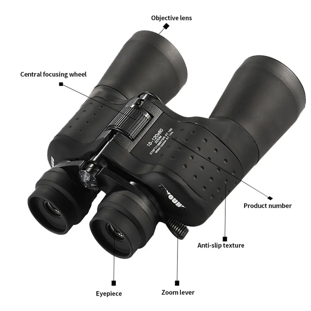 HD 10-120x80 Binoculars Professional Zoom High Magnification Night Vision Hunting Telescope Wide Angle Binocular Dropshipping