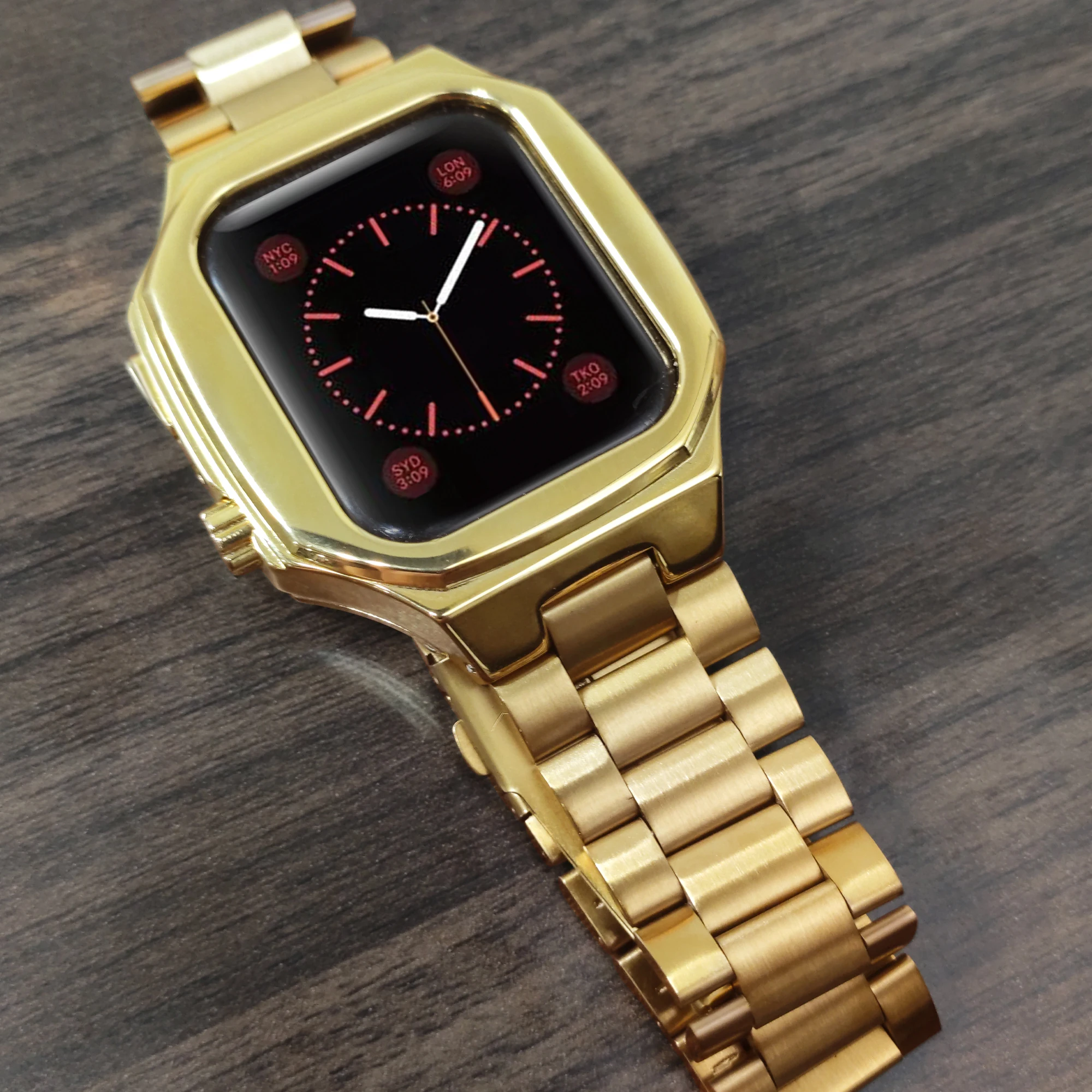 Birthday Gift Luxury Gold Watch Case for iWatch Series 7 6 5 4 3 2 1 Protective Cover for Apple Watch 38/40/41/42/44/45mm